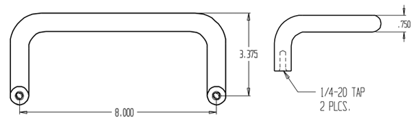 Don-Jo 1157 Door Pull size