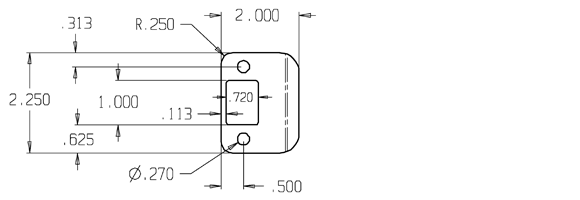Replacement Radius Corner Strike Plate Size