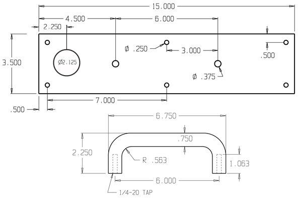 Don-Jo CFK7150-630 Stainless Steel Pull Plate with Hole
