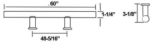 60 Inch Oil Rubbed Bronze Ladder Pull, DWD-HPULL60-613 - Doorware.com