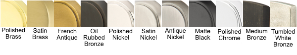 Emtek Finish Chart