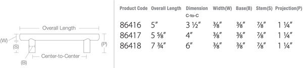 Emtek 86416 specifications