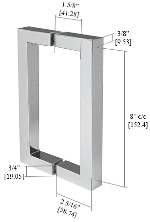 8 Inch Center To Square Back Pulls Pair Sdq 800 Sdq 800 8 Inch Center To Square Pull Specifications