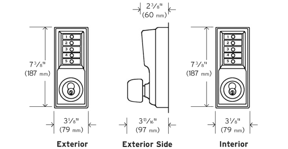 KABA Simplex EE1021/EE1021 dimensions