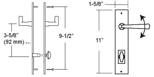 Bommer Short Leaf Inset Full Mortise gear hinge dimensions