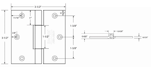 Emtek 96313 Hinge Specifications