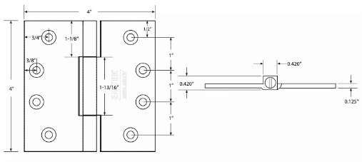 Emtek 96314 Hinge Specifications